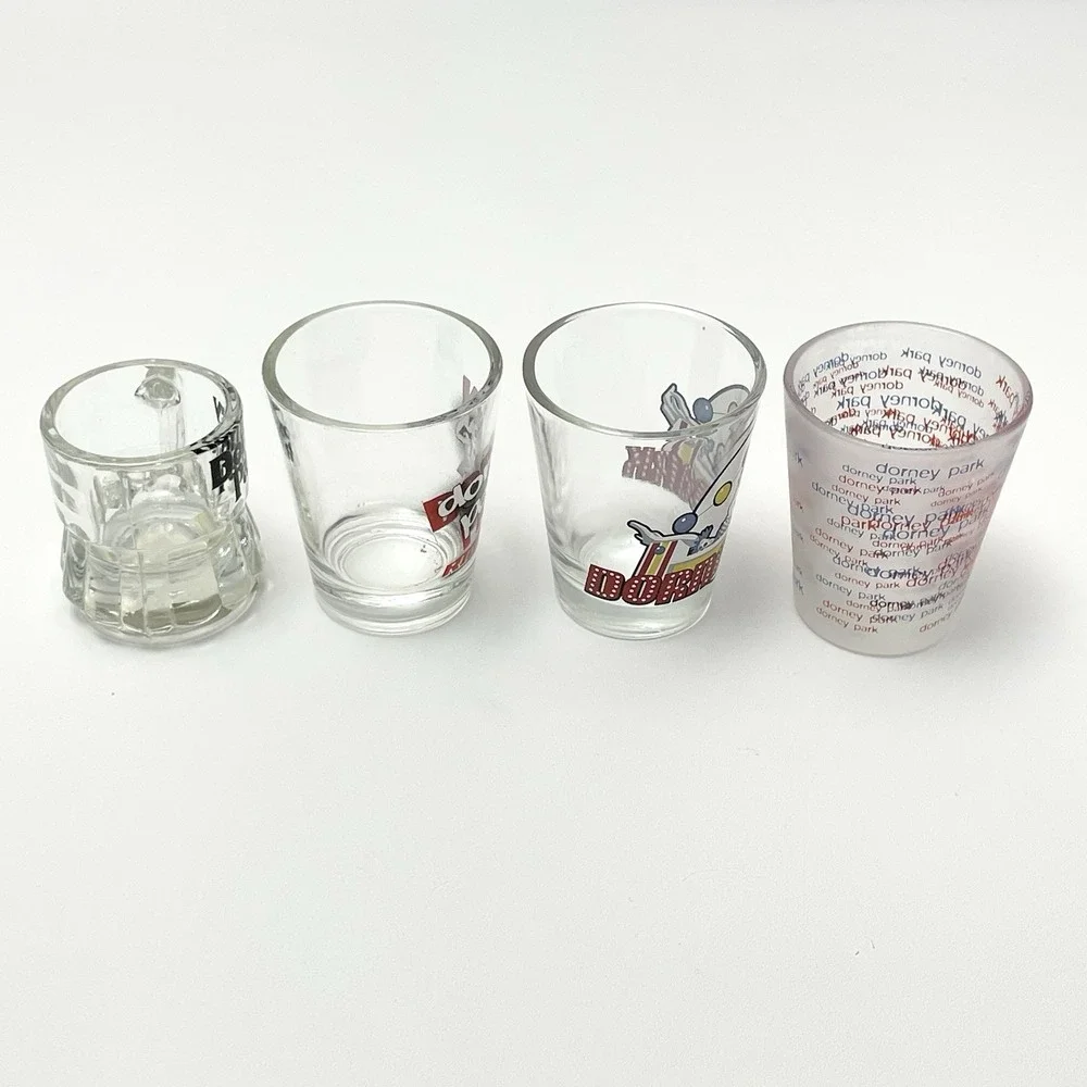 Set Of‎ 4 Dorney Park Shot Glasses Souvenirs